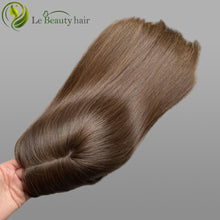 Load image into Gallery viewer, Lebeauty Hair Luxury Light Brown Color Silk Top Slavic Hair Jewish Topper Straight Silk Toppers