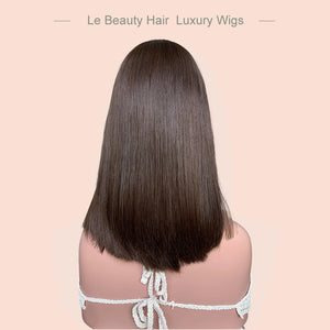Slavic Hair Silk Top Wig Unprocessed Virgin Hair Natural Brown Color Skin Base Jewish Wig
