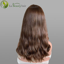 Load image into Gallery viewer, Lebeauty Hair Highlights Auburn Brown Color Wigs Silk Top Wigs European Jewish Wig Wave Kosher Wigs