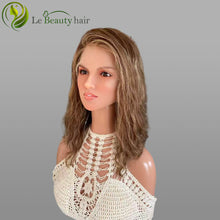 Load image into Gallery viewer, Lebeauty Hair Brown With Highlight Color With Highlight Around Face Wigs Lace Top Wigs European Jewish Wig Wave Kosher Wigs