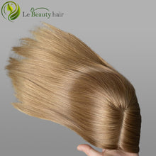 Load image into Gallery viewer, Lebeauty Hair Luxury Light Blonde Color Silk Top Slavic Hair Jewish Topper Straight Silk Toppers