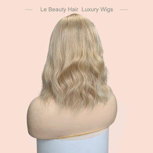 Lebeauty Hair Luxury Blonde Color With Dark Root Wigs Lace Top Wigs European Hair Jewish Wig Kosher Wigs