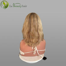 Load image into Gallery viewer, Lebeauty Hair Blonde With Lowlight Color Wavy Hair Lace Top Wigs European Jewish Wig Wave Kosher Wigs
