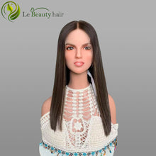 Load image into Gallery viewer, Lebeauty Hair Highlights Brown Color Wigs Lace Top Wigs European Jewish Wig BOB Kosher Wigs