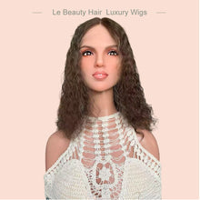 Load image into Gallery viewer, Short Wave Brown Color With Nice Highlights European Hair Swiss Lace Top Jewish Wigs