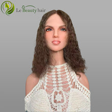 Load image into Gallery viewer, Short Wave Brown Color With Nice Highlights European Hair Swiss Lace Top Jewish Wigs