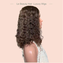 Load image into Gallery viewer, Short Wave Brown Color With Nice Highlights European Hair Swiss Lace Top Jewish Wigs