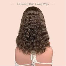 Load image into Gallery viewer, Short Wave Brown Color With Nice Highlights European Hair Swiss Lace Top Jewish Wigs