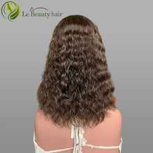 Load image into Gallery viewer, Short Wave Brown Color With Nice Highlights European Hair Swiss Lace Top Jewish Wigs
