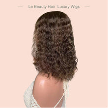 Load image into Gallery viewer, Short Wave Brown Color With Nice Highlights European Hair Swiss Lace Top Jewish Wigs