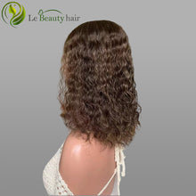 Load image into Gallery viewer, Short Wave Brown Color With Nice Highlights European Hair Swiss Lace Top Jewish Wigs