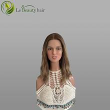 Load image into Gallery viewer, Lebeauty Hair Ashy Brown With Highlights Color Wigs Lace Top Wigs European Jewish Wig Wave Kosher Wigs