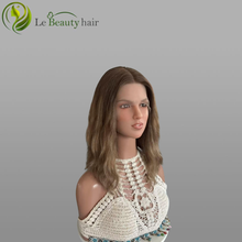 Load image into Gallery viewer, Lebeauty Hair Ashy Brown With Highlights Color Wigs Lace Top Wigs European Jewish Wig Wave Kosher Wigs