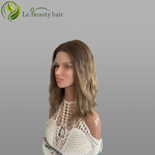Load image into Gallery viewer, Lebeauty Hair Ashy Brown With Highlights Color Wigs Lace Top Wigs European Jewish Wig Wave Kosher Wigs