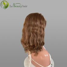 Load image into Gallery viewer, Lebeauty Hair Brown With Highlight Color With Highlight Around Face Wigs Lace Top Wigs European Jewish Wig Wave Kosher Wigs
