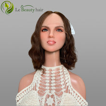 Load image into Gallery viewer, Short Length Wave Style Natural Brown Color Swiss Lace Top Jewish Wig Kosher Wigs