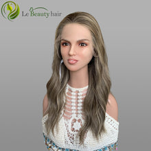 Load image into Gallery viewer, Lebeauty Hair Gorgeous Highlights Brown Wave Wigs Lace Top Wigs European Jewish Wig