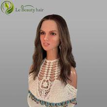 Load image into Gallery viewer, Lebeauty Hair Brown With Highlight Color With Highlight Around Face Wigs Lace Top Wigs European Jewish Wig Wavy Hair Kosher Wigs