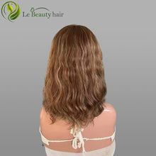 Load image into Gallery viewer, Lebeauty Hair Brown With Highlight Color With Highlight Around Face Wigs Lace Top Wigs European Jewish Wig Wave Kosher Wigs