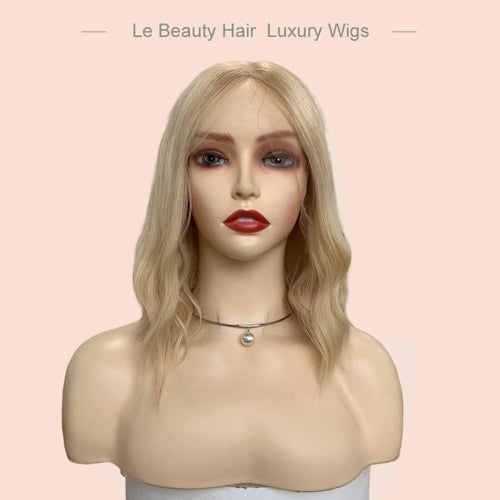 Lebeauty Hair Luxury Blonde Color With Dark Root Wigs Lace Top Wigs European Hair Jewish Wig Kosher Wigs