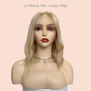 Lebeauty Hair Luxury Blonde Color With Dark Root Wigs Lace Top Wigs European Hair Jewish Wig Kosher Wigs