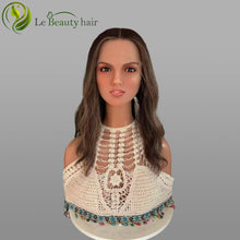 Load image into Gallery viewer, Lebeauty Hair Brown With Highlight Color With Highlight Around Face Wigs Lace Top Wigs European Jewish Wig Wavy Hair Kosher Wigs