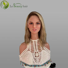 Load image into Gallery viewer, Lebeauty Hair Blonde With Lowlight Color Wavy Hair Lace Top Wigs European Jewish Wig Wave Kosher Wigs