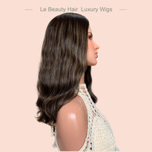 Load image into Gallery viewer, Silk Top Wig Jewish Kosher Skin Base European Hair Wave With Highlights Top Quality Hair