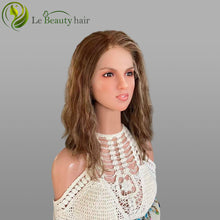 Load image into Gallery viewer, Lebeauty Hair Brown With Highlight Color With Highlight Around Face Wigs Lace Top Wigs European Jewish Wig Wave Kosher Wigs