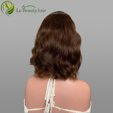 Load image into Gallery viewer, Short Length Wave Style Natural Brown Color Swiss Lace Top Jewish Wig Kosher Wigs