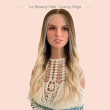 Load image into Gallery viewer, Long Length Blonde Color Swiss Lace Top Jewish Wigs Kosher Wig With Baby Hair