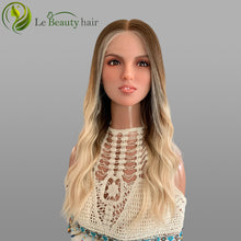 Load image into Gallery viewer, Long Length Blonde Color Swiss Lace Top Jewish Wigs Kosher Wig With Baby Hair