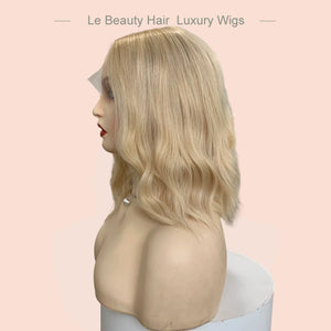 Lebeauty Hair Luxury Blonde Color With Dark Root Wigs Lace Top Wigs European Hair Jewish Wig Kosher Wigs