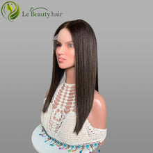 Load image into Gallery viewer, Lebeauty Hair Highlights Brown Color Wigs Lace Top Wigs European Jewish Wig BOB Kosher Wigs