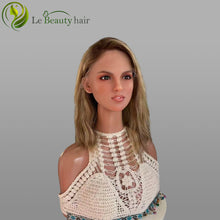 Load image into Gallery viewer, Lebeauty Hair Blonde With Lowlight Color Wavy Hair Lace Top Wigs European Jewish Wig Wave Kosher Wigs