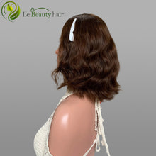 Load image into Gallery viewer, Short Length Wave Style Natural Brown Color Swiss Lace Top Jewish Wig Kosher Wigs