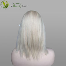 Load image into Gallery viewer, Lebeauty Hair Gorgeous White Blonde Color Lace Top Wig European Hair Straight Hair Wig Jewish Wig