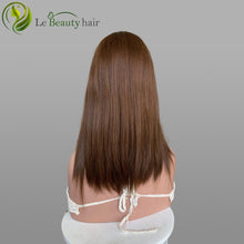 Load image into Gallery viewer, Brown Color Swiss Lace Jewish Wig Kosher Wigs Human Hair European Hair Natural Straight