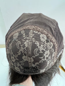 Russian Hair/ Silk top wig with small layer/ natural brown