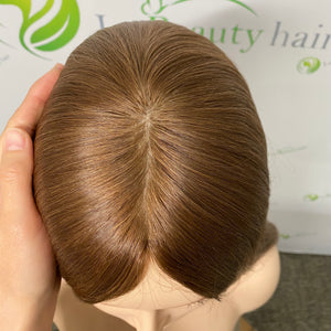 Russian hair/ Silk top wig/ warm brown/BOB