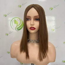 Load image into Gallery viewer, Silk topper/European hair/Jewish wig/Warm brown