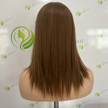 Load image into Gallery viewer, Silk topper/European hair/Jewish wig/Warm brown